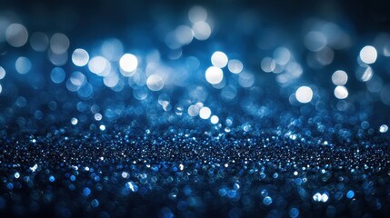 Fototapeta premium Blue Sparkling Background with Bokeh Effect
