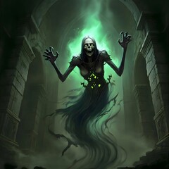 Mysterious Apparition Haunting Ancient Stone Corridor