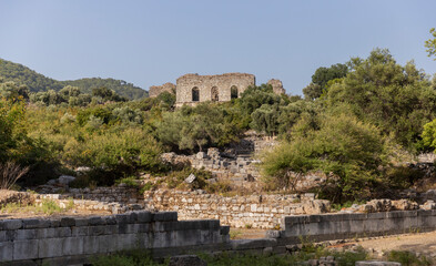 Fototapeta premium Ruins of Kaunos in Turkey.Ancient Lycian ruins