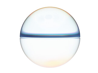 Spherical glass design element with soft glowing reflections