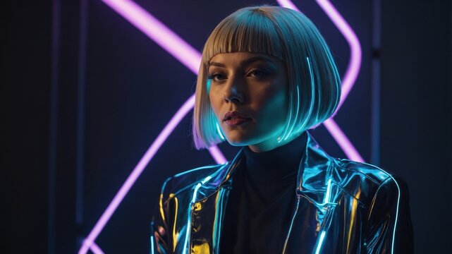 A woman in the futuristic future of 2100