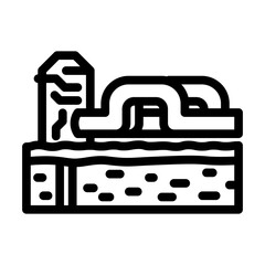 pipeline geothermal energy line icon vector. pipeline geothermal energy sign. isolated contour symbol black illustration