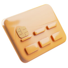 Simplified 3d icon of credit card clip art