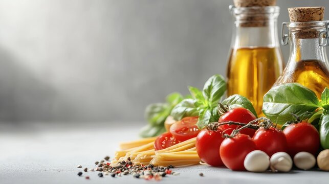 Healthy food for balanced flexitarian mediterranean diet concept