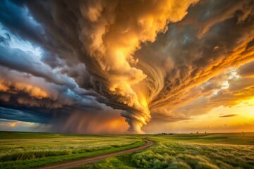 A large cloud of smoke is rising from the ground