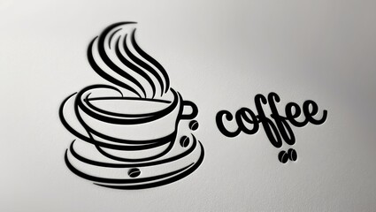 Modern black and white coffee cup logo