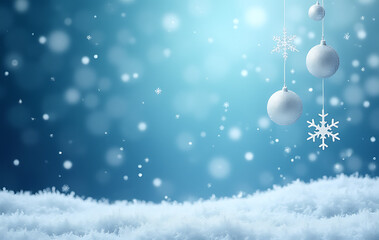 snowflakes fall gently cold blue winter backdrop abstract christmas