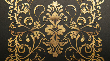 Luxurious gold-themed birthday invite with intricate patterns and glitter accents for an elegant celebration