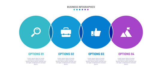 Horizontal progress bar featuring 4 arrow-shaped elements, symbolizing the four stages of business strategy and progression. Clean timeline infographic design template. Vector for presentation