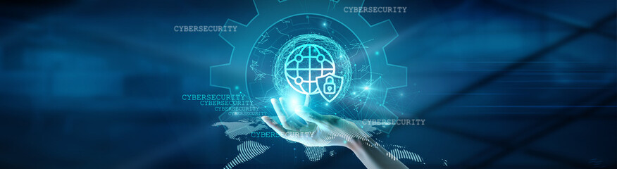 Hand holding a global network connection on cybersecurity, encryption, data protection, secure communication, firewall, technology, and futuristic solutions for safeguarding digital assets 