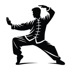 Fototapeta premium Kung Fu Silhouette