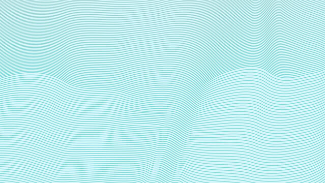 Turquoise stripes background. Futuristic blue lines background. Turquoise waves. Fruid waves texture. Blue flowing lines bg. Abstract blue background with lines.