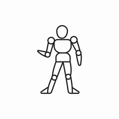 wooden jointed doll icon sign vector