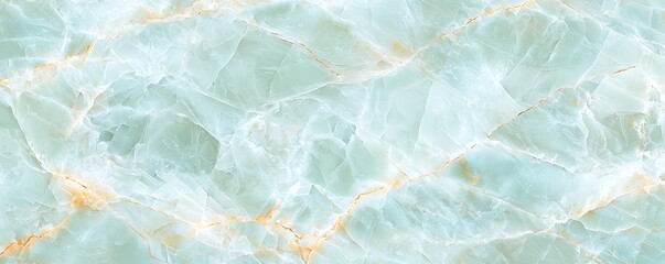 Fototapeta premium A serene marble texture showcasing a blend of soft aqua hues with golden veins, perfect for elegant backgrounds and designs.