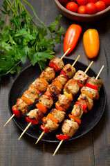 Homemade grilled chicken kebabs