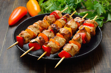 Homemade grilled chicken kebabs