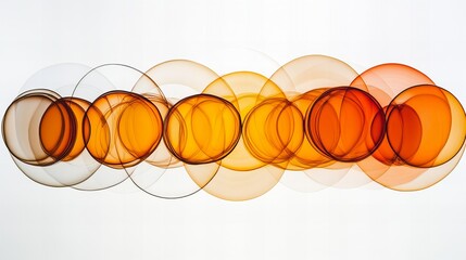 Obraz premium Abstract orange and white circles with a translucent effect.