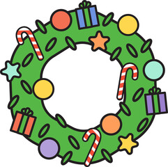 People in Christmas atmosphere and elements