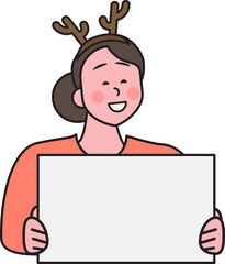 People in Christmas atmosphere and elements