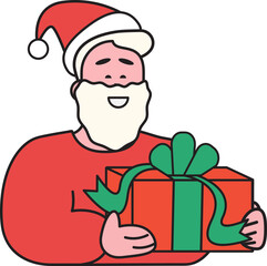 People in Christmas atmosphere and elements