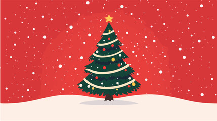 Obraz premium Illustration of Christmas tree. New Year. Holiday