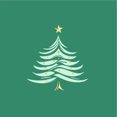 Illustration of Christmas tree. New Year. Holiday
