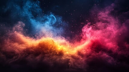 Fototapeta premium Abstract Cosmic Nebula with Vivid Colors