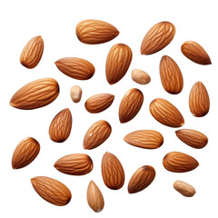 almonds on transparent background