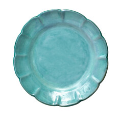 ceramic dishes on white background