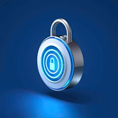 Smart lock icon concept with vibrant colorful background