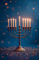 Hanukkah celebrations. The traditional festive background is the "Jewish Festival of Lights". 
