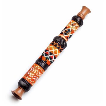 A gaita clipart, Galician bagpipe element, traditional patterns, isolated on white background
