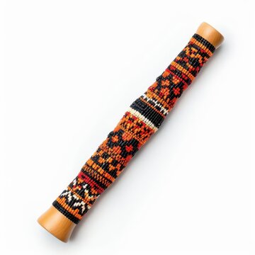A gaita clipart, Galician bagpipe element, traditional patterns, isolated on white background