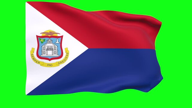 A National 3D Rendered Flag of Sint Maarten