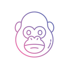 Gorilla vector icon stock illustration