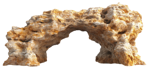 Natural Stone Arch Isolated on Transparent Background.