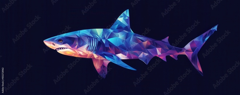 Poster abstract sharp angular shark design