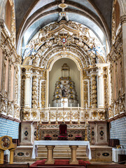 Obraz premium Interior of the Igreja de Sao Joao Baptista church at the Praca da Republica square in Tomar, Portugal