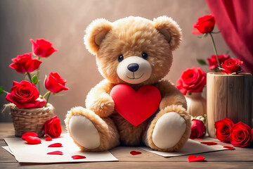 AI-generated image of Valentine&rsquo;s Day theme, a celebration of love and affection