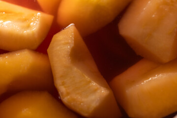 Closeup of cooked apple compote