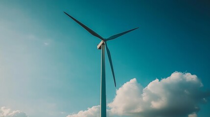 Fototapeta premium Wind Turbine in Blue Sky