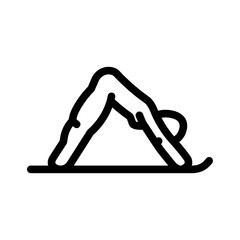 downward facing dog adho mukha svanasana line icon vector. downward facing dog adho mukha svanasana sign. isolated contour symbol black illustration