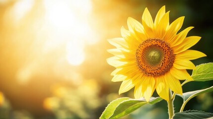 Obraz premium Bright Sunflower in Warm Sunlight