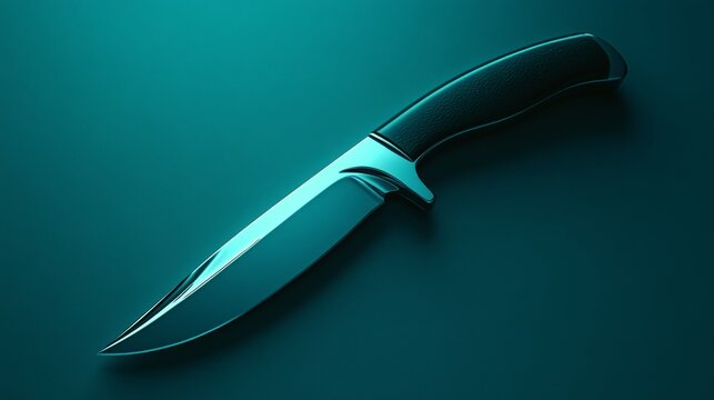 A knife is shown in a blue color