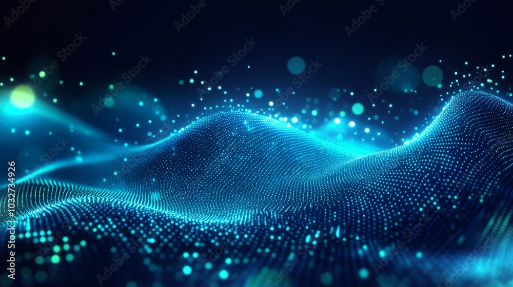 Poster Futuristic Digital Wave Background