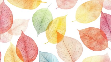 Obraz premium Colorful Translucent Leaves Pattern