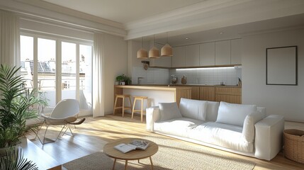 Fototapeta premium Modern Scandinavian Apartment Interior