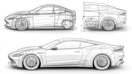 Fototapeta premium Car Design Sketch