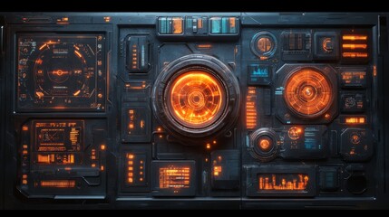 Fototapeta premium Futuristic Control Panel Interface