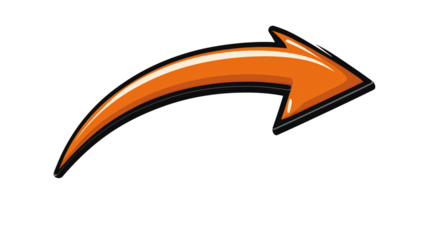 Dynamic Orange Right Arrow Graphic for Directional Guidance